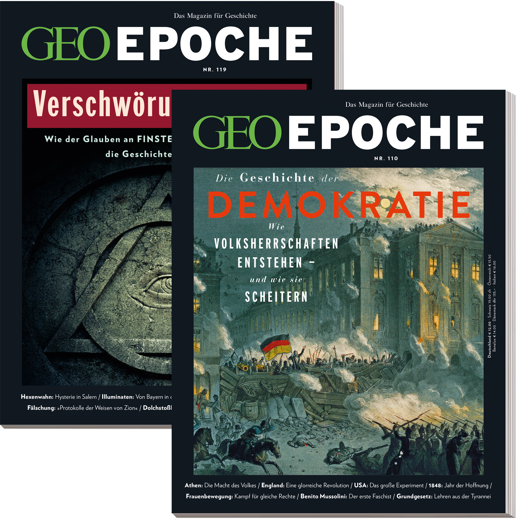 GEO EPOCHE-Bestseller „Verschwoerungsmythen“ & „Demokratie“