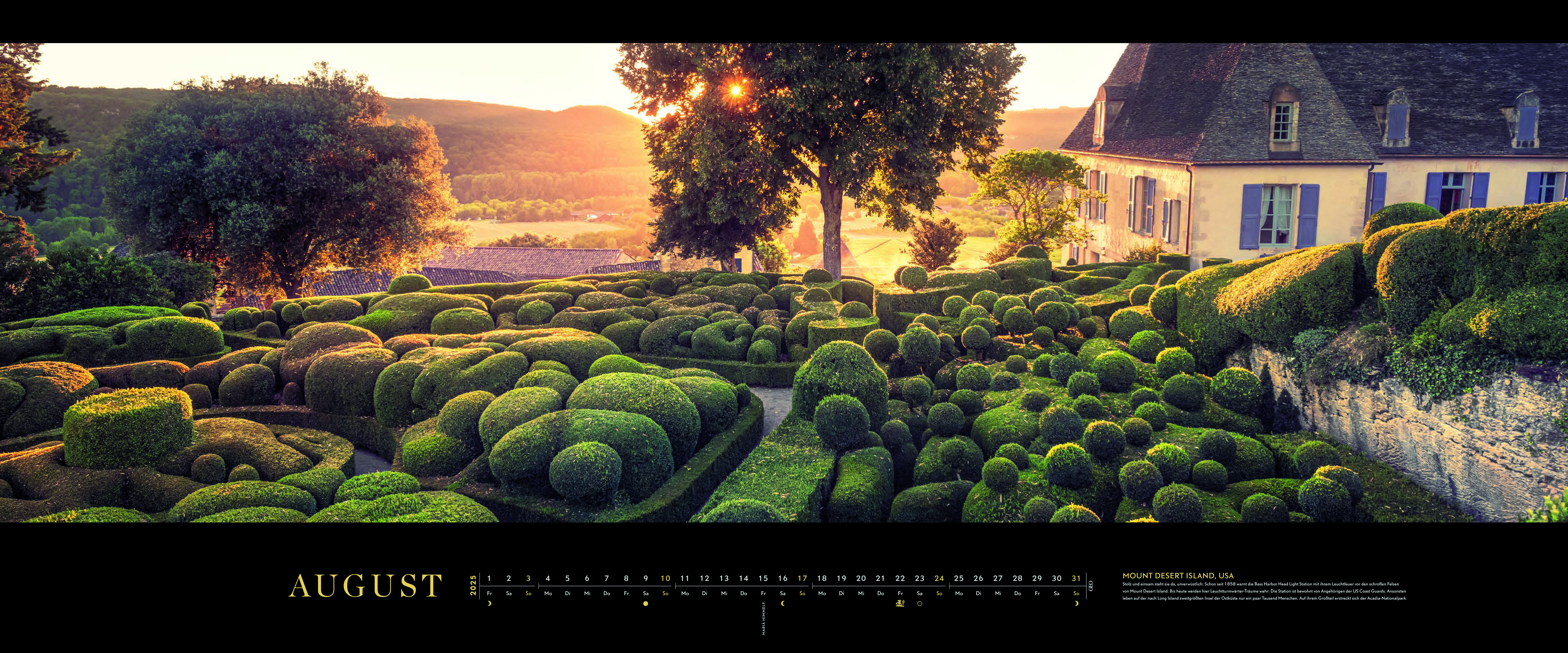 Panorama-Kalender "Die schönsten Gärten" 2025