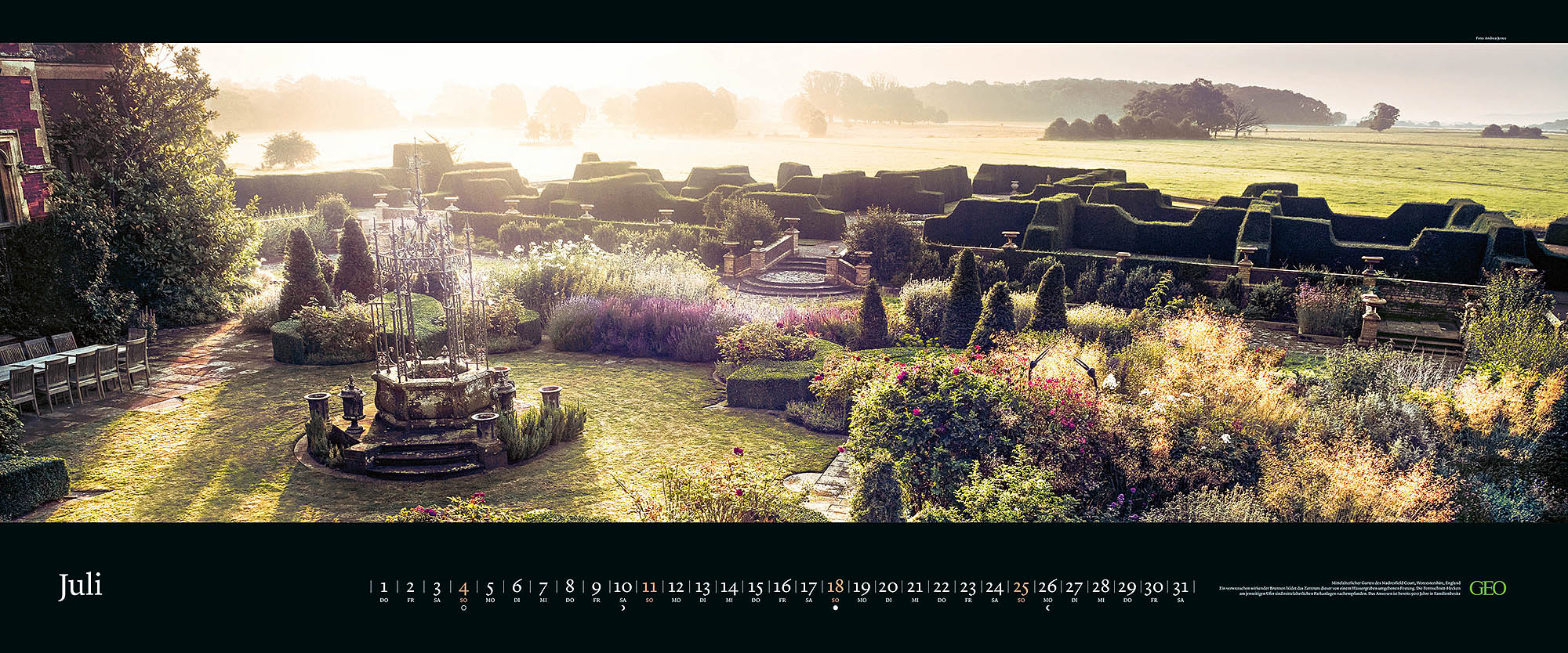 Panorama-Kalender "Die sch&ouml;nsten G&auml;rten" 2027