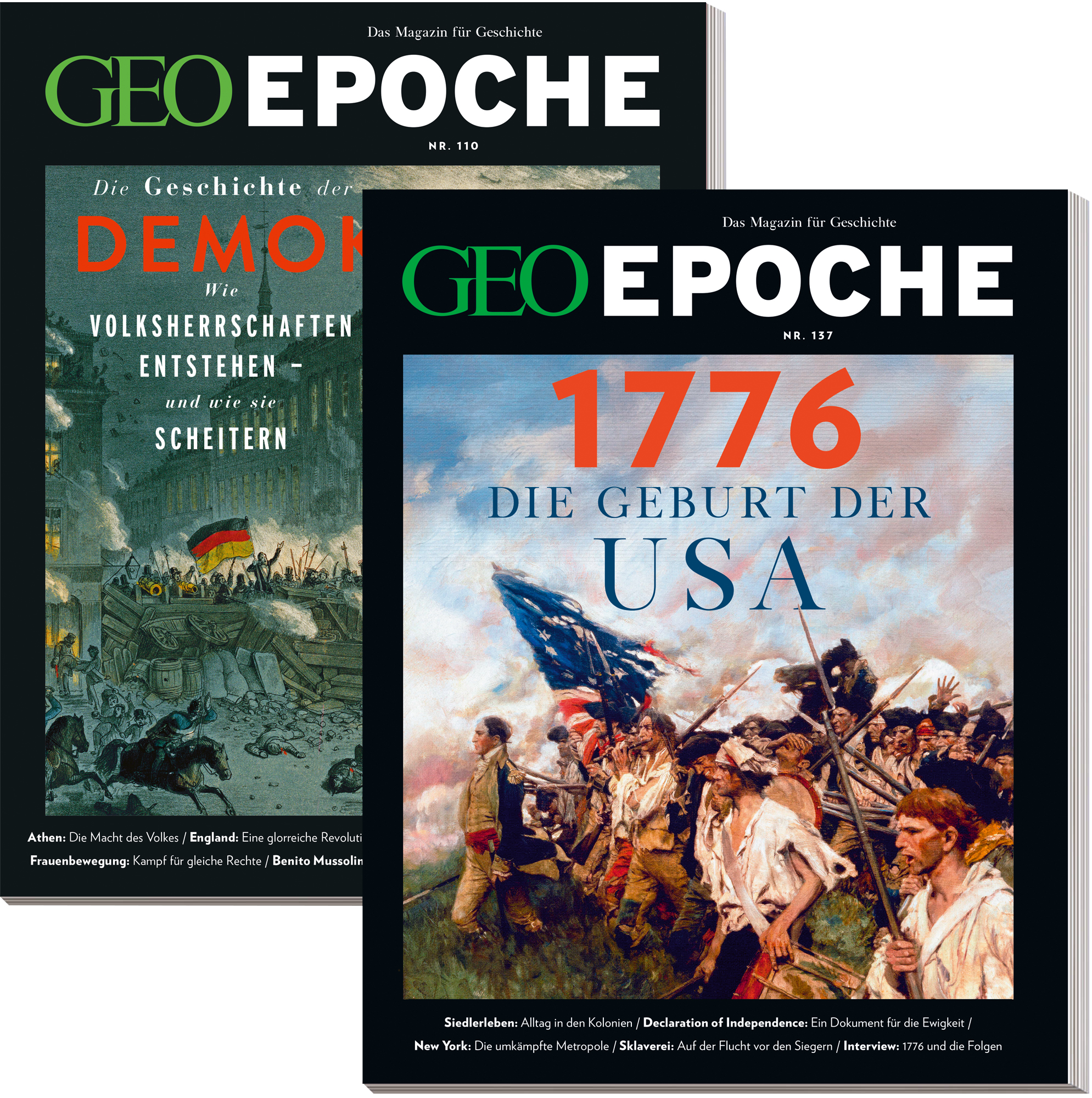 GEO EPOCHE-Bestseller &bdquo;1776&nbsp;- Die Geburt der USA&ldquo; & &bdquo;Die Geschichte der Demokratie&ldquo;