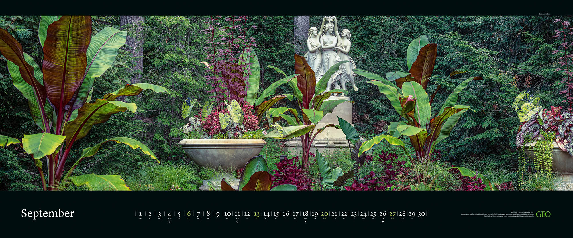 Panorama-Kalender "Die sch&ouml;nsten G&auml;rten" 2026