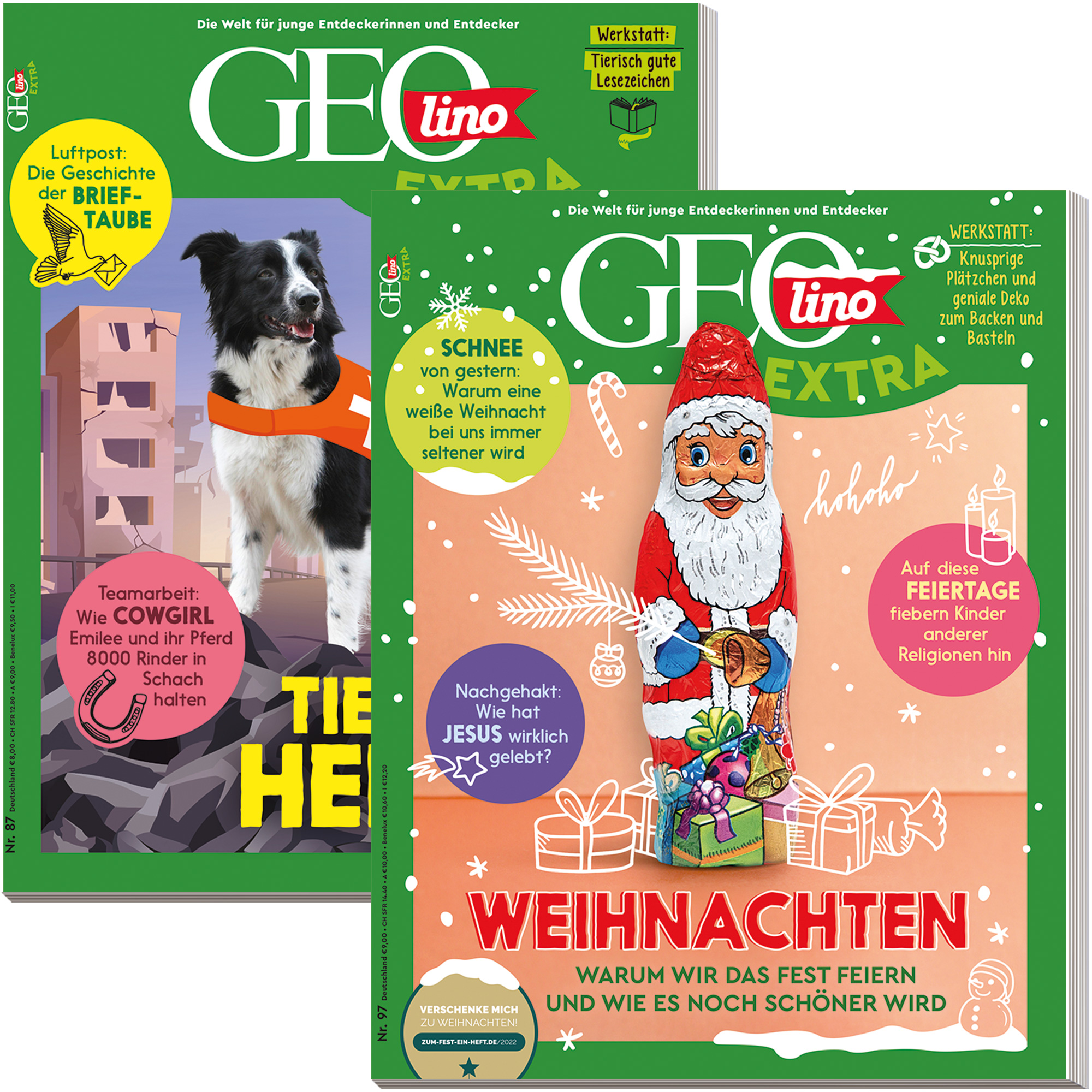 GEOLINO EXTRA Bestseller  „Tierische Helfer“ & „Weihnachten“ 