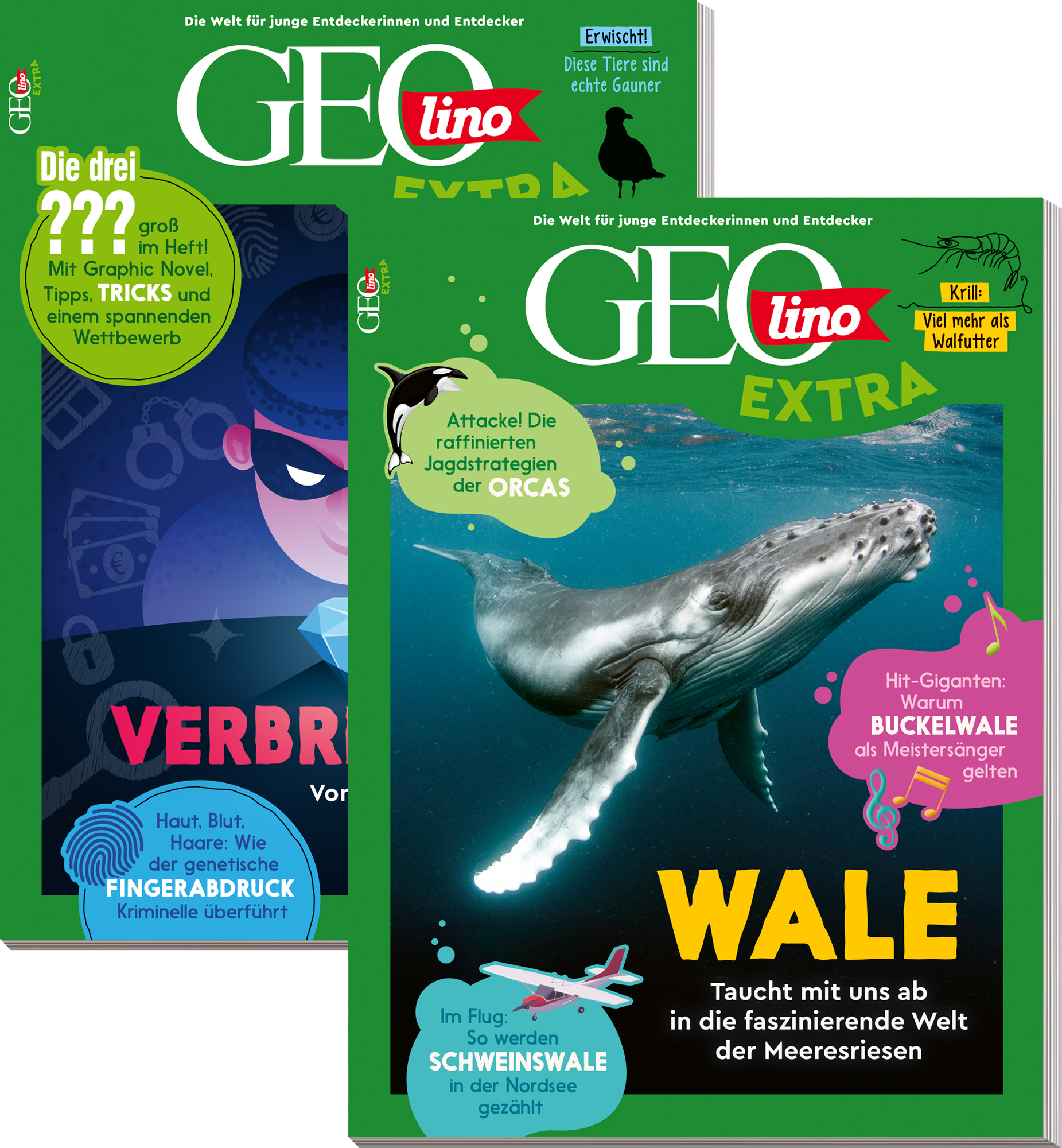 GEOLINO EXTRA-Bestseller „Wale“ & „Verbrechen“