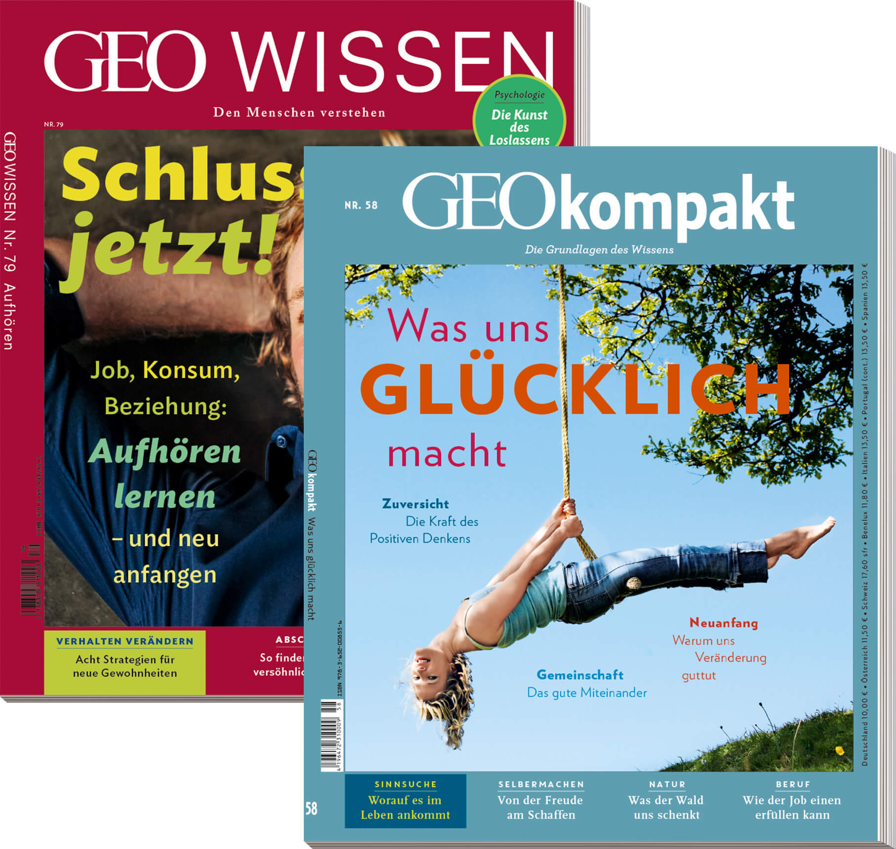 GEO KOMPAKT „Glücklich“ & GEO WISSEN „Schluss jetzt“