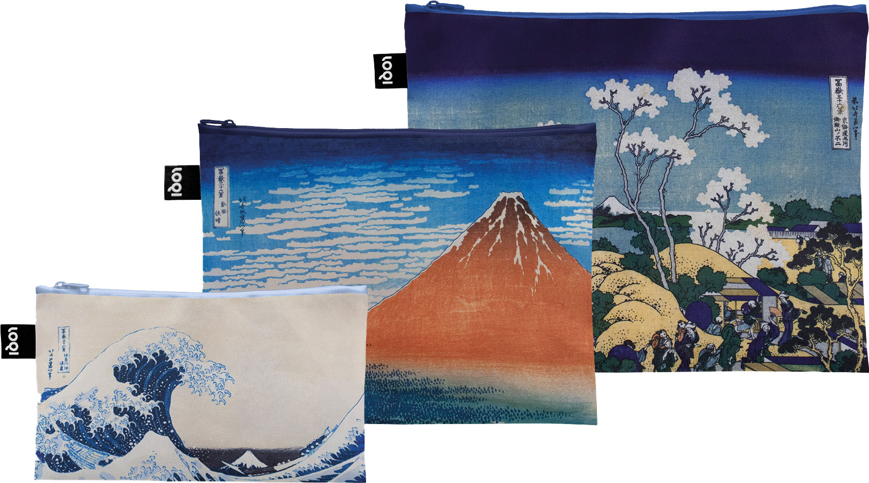 LOQI Zip Pockets "Hokusai"