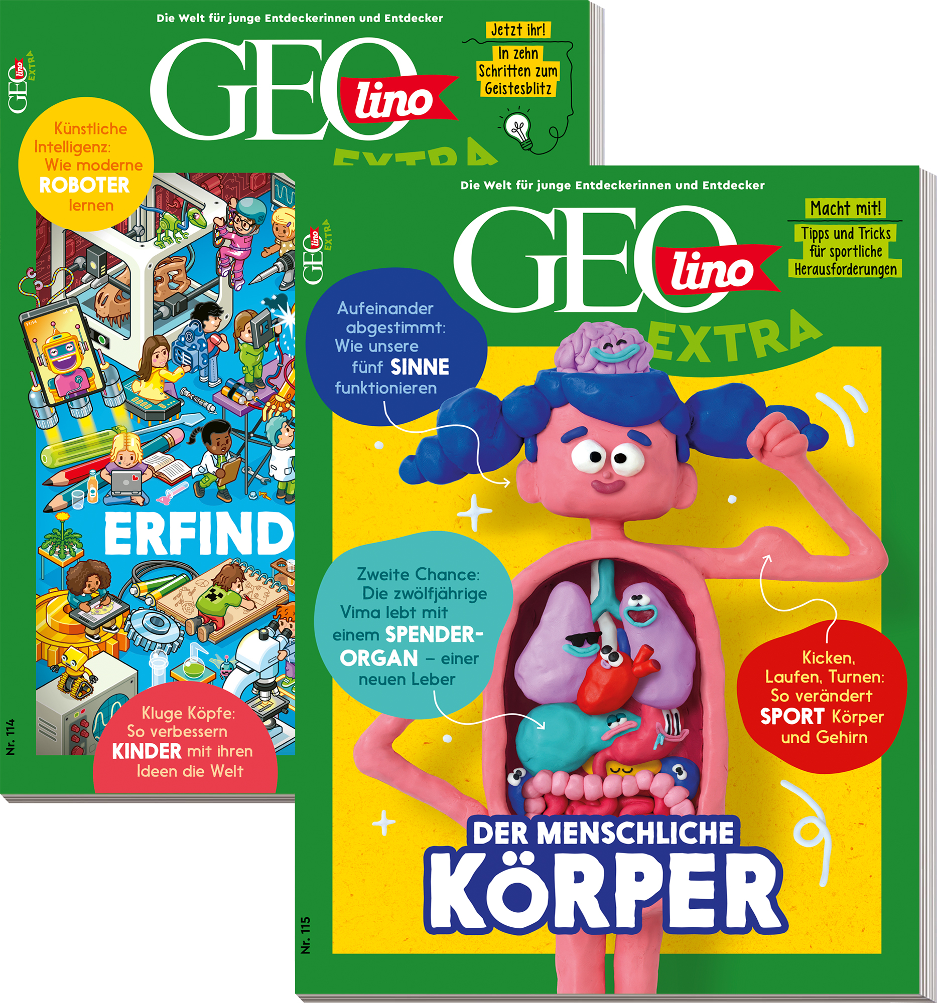 GEOLINO EXTRA-Bestseller &bdquo;Der menschliche K&ouml;rper&ldquo; & &bdquo;Erfindungen&ldquo;