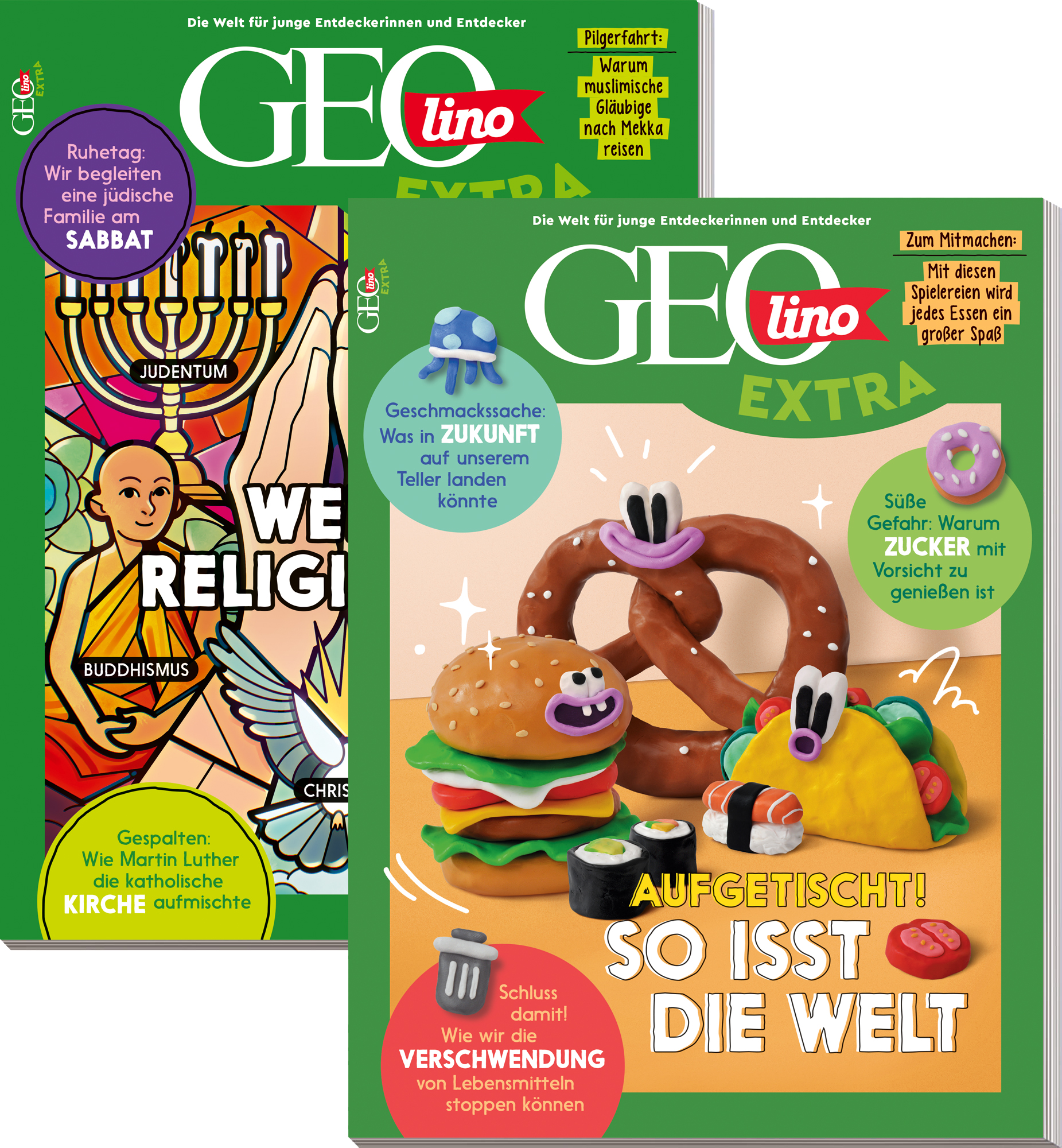 GEOLINO EXTRA-Bestseller „Welt-Religionen“ & „So isst die Welt“